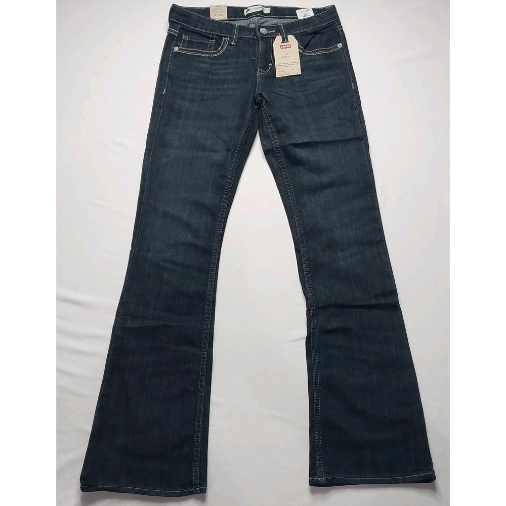 Levis 715 Bootcut Jeans Girls 14 Blue Medium Wash Stretch Denim Adjustable Waist